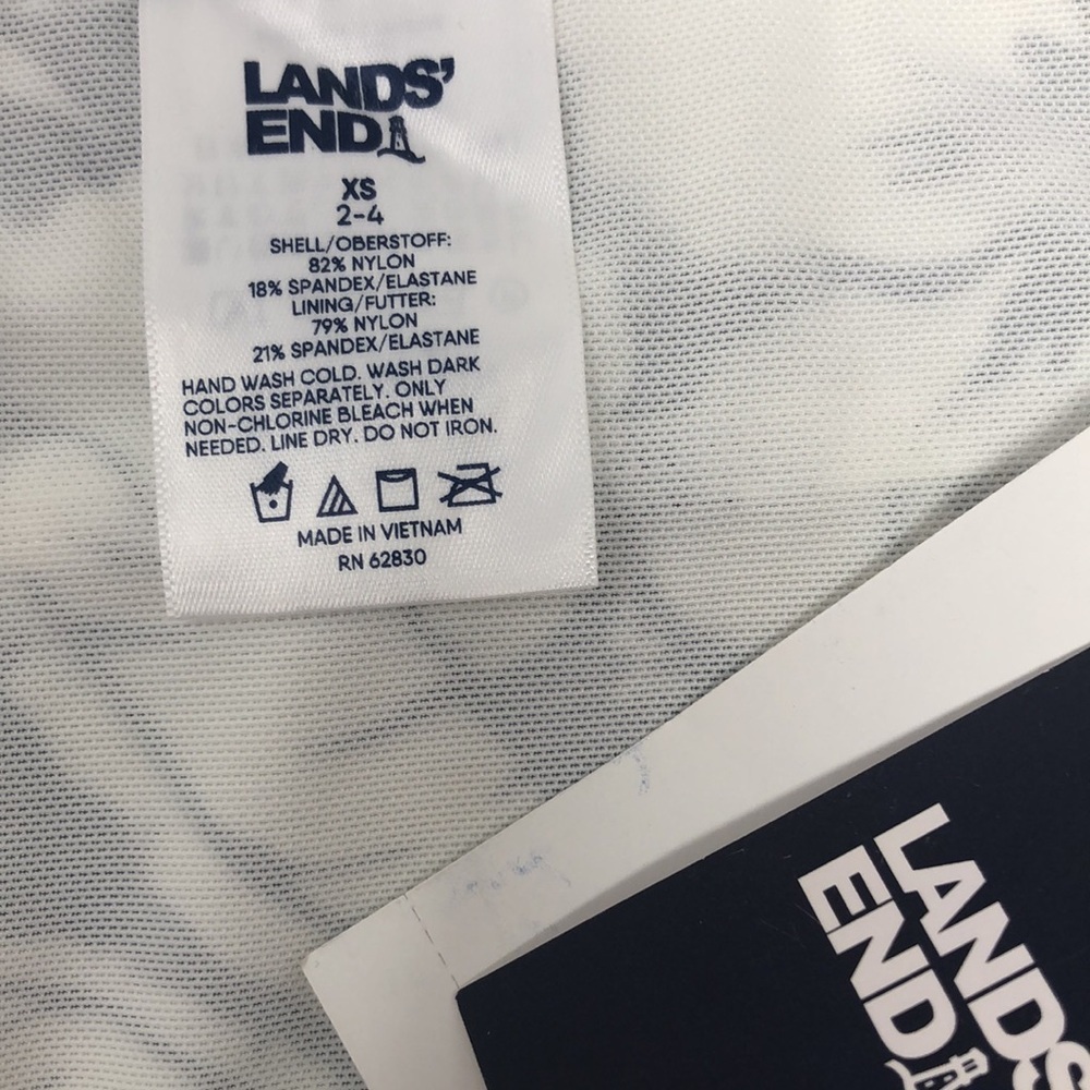 NWT Lands' End Tankini Set Size XS (2-4) Black White Floral Tummy Control - Picture 10 of 14